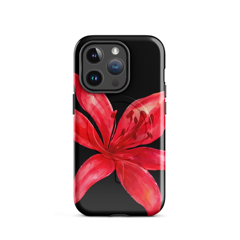 Tiger Lily Watercolor flower magsafe iphone case