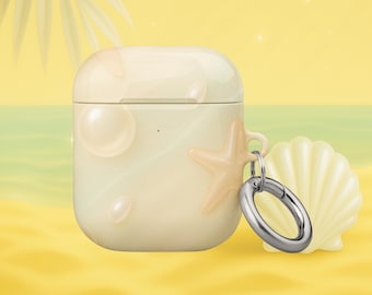 Coastal Pearl AirPods Case – Beachy Seafoam Swirl, Star Detail