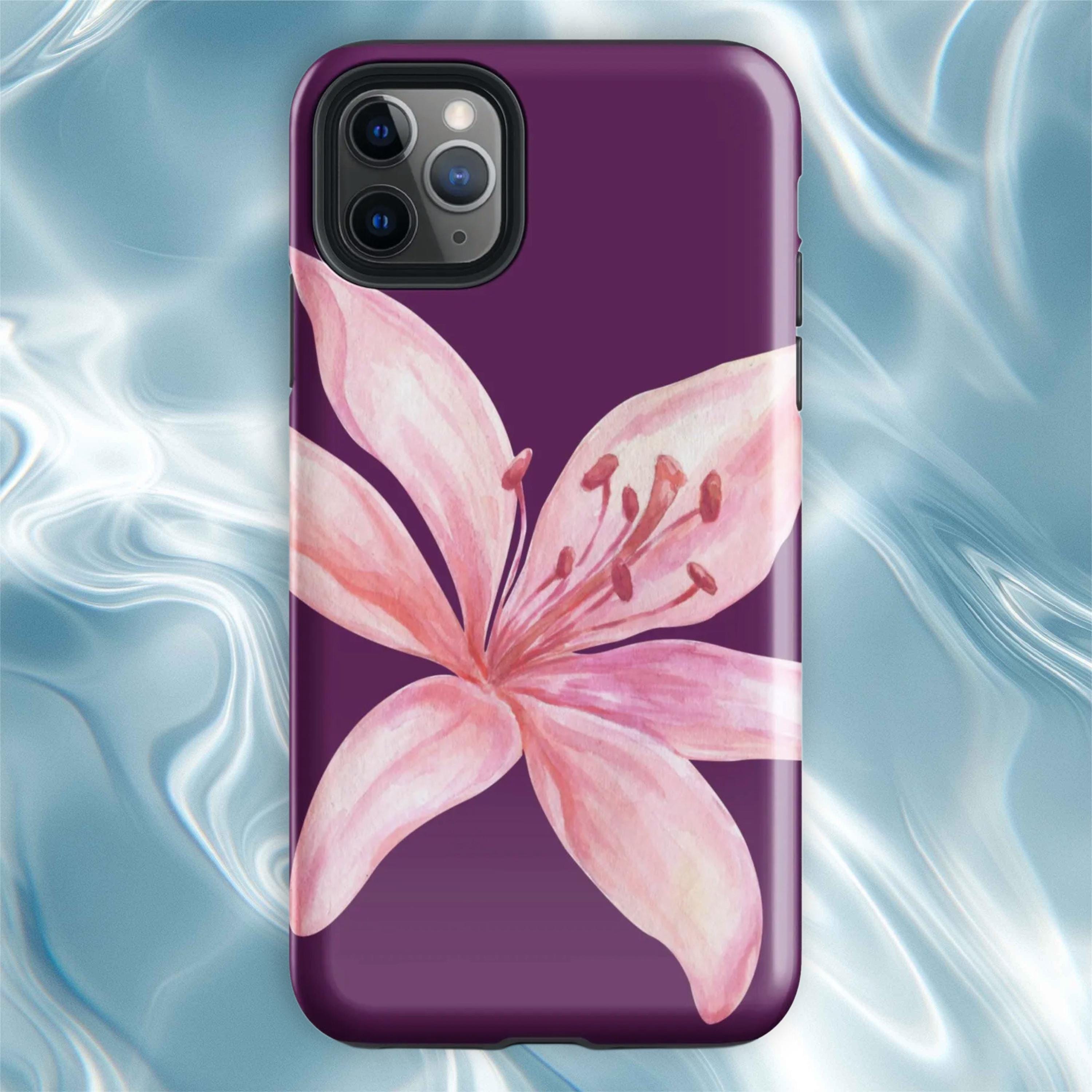 Pink Purple Floral iPhone Case Tiger Lily Phone Cover Botanical