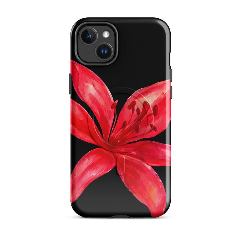 Tiger Lily Watercolor flower magsafe iphone case