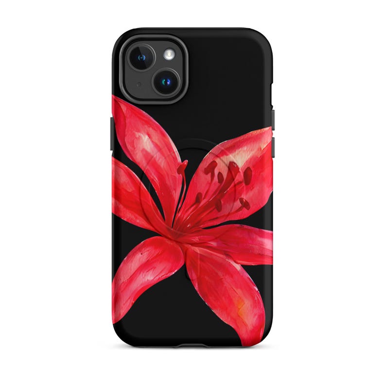 Tiger Lily Watercolor flower magsafe iphone case