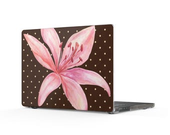 Capa para MacBook Mocha Polka Dot Rosa Floral Tiger Lily Y2k Coquette