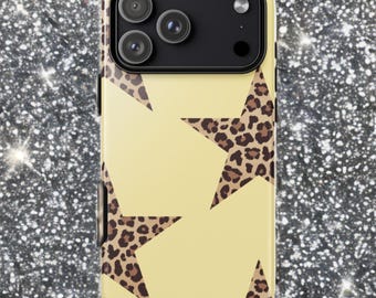 Capa para iPhone Buttercream Cheetah Star: Capa para celular com estampa animal glamourosa dos anos 2000