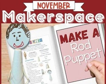 Make a Rod Puppet STEM Learning Activity for Children, Printable Classroom Projects, Fine Motor Skills Art Printable, Digital Paper Crafts