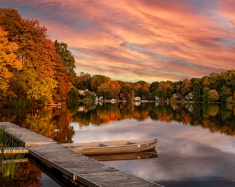 LAKE SUNSET Photograph - Landscape - Nature Photography - Lake - Reflection - Peaceful