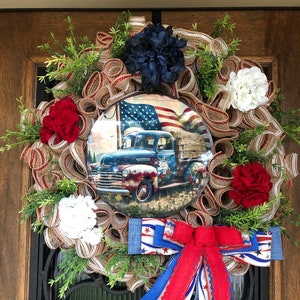 Patriotic wreath for door, Patriotic decor, American Flag wreath veterans day wreath, 4th of July wreath, memorial day wreath, patriotic dec