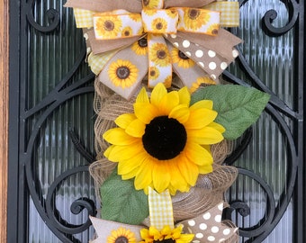Sunflower wreath Sunflower  front door swag, summer wreath, spring wreath, everyday wreath, farmhouse wreath, farmhouse decor, Floral Wreath