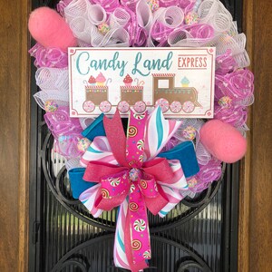 Candyland Christmas Wreath, Pink Christmas wreath, Candy Themed Christmas decor, Candyland decor, Christmas Wreath, candy Christmas wreath