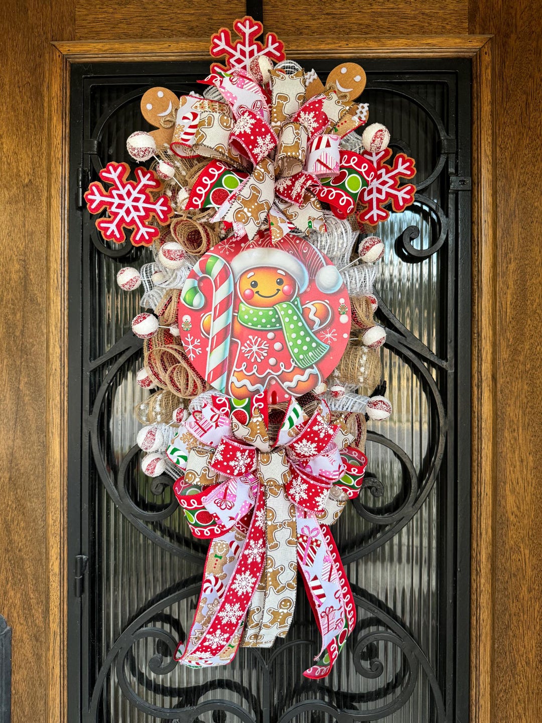 Gingerbread Swag for Door, Gingerbread Wreath, Christmas Wreath ...
