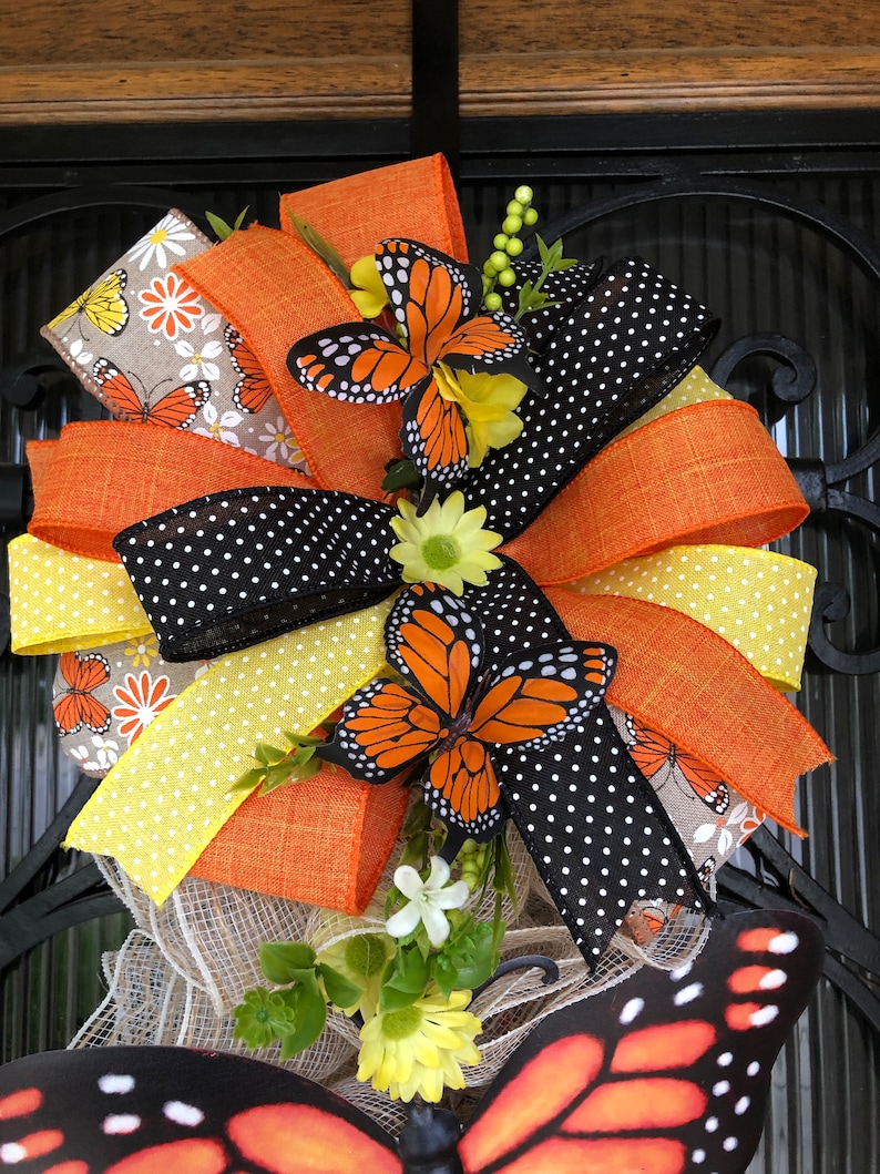 Monarch Butterfly Door Swag Monarch Butterfly Wreath Etsy