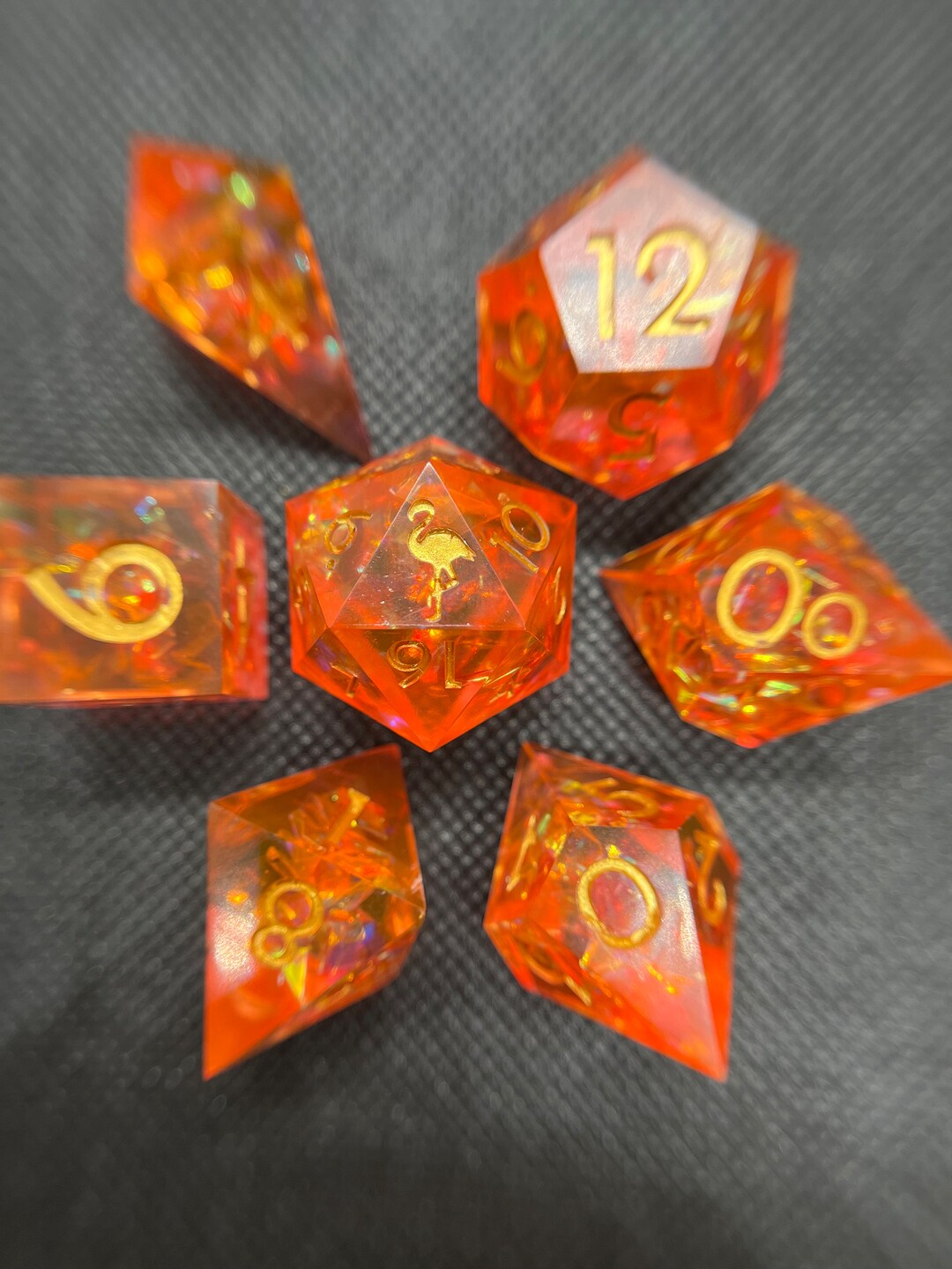 Dazzling Flames 7 Piece Set of Dice for Dnd and Ttrpgs Etsy