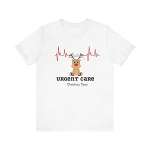 Nurse Christmas Crew Urgent Care Tshirt Funny EKG reindeer Christmas lights
