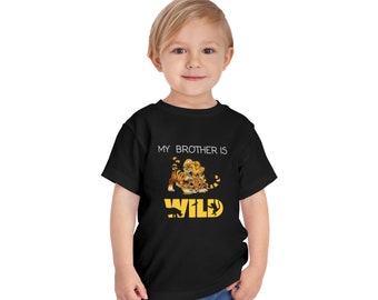 My brother is wild. bro matching zoo shirt Toddler Short Sleeve Tee