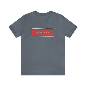 Big Red Volleyball Checkerboard black and white checkered Unisex Short Sleeve Tee