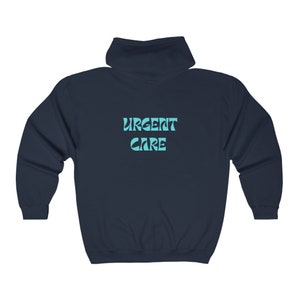 Groovy Teal Urgent Care RN Unisex Heavy Blend Full Zip Hooded Sweatshirt