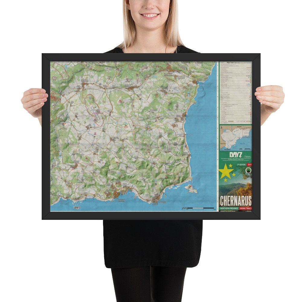 Dayz Map Chernarus Framed Posted Best Maps for Dayz - Etsy UK