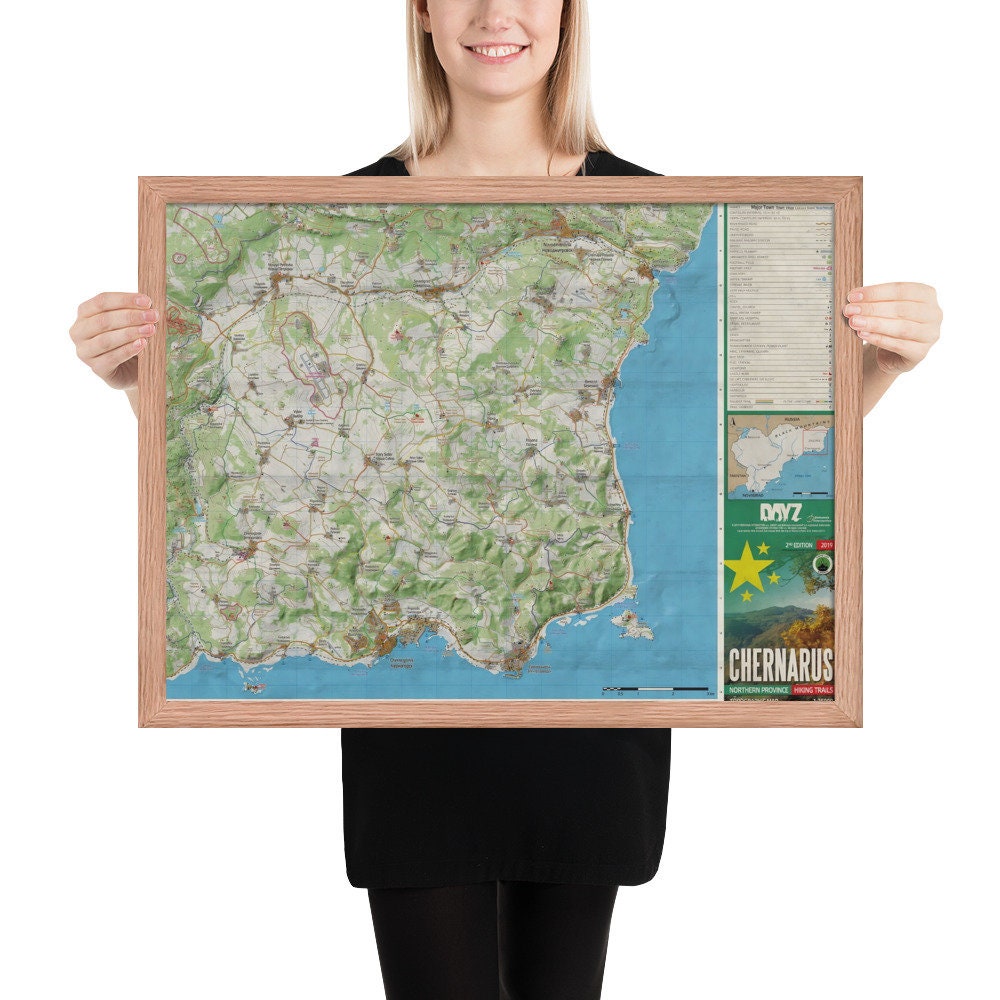 Dayz Map Chernarus Framed Posted Best Maps for Dayz Etsy