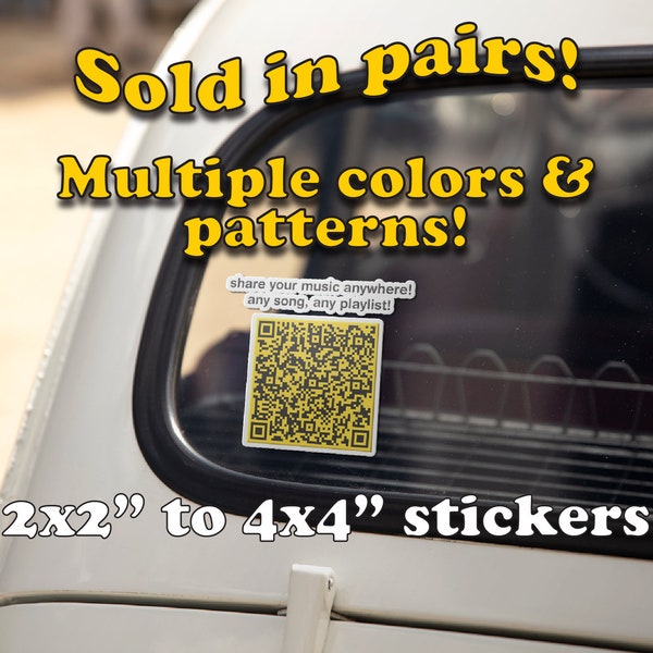 CUSTOM Music Code Sticker, Music Code Decal, Song Code Sticker, Music Sticker, Music Decal, Song Stickers, QR Code Sticker, QR Code Sign