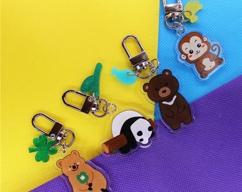 Bears , Monkey and Panda Acrylic Keychain