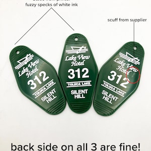 Silent Hill Keychain, Lakeview Hotel, Silent Hill 2 Remake, Hotel Keychain, Gamer Accessory, Silent Hill Green(Blemish)SeePic