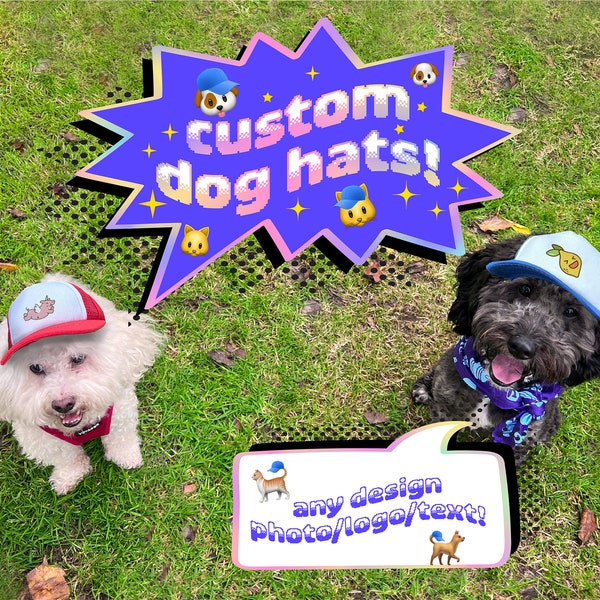 Spedizione gratuita!!** PupLid, cappello per cani personalizzato, cappello per gatti personalizzato, cappello da camionista per cani, cappelli per animali domestici, regali per cani personalizzati, berretti per animali domestici, regali per i proprietari di cani