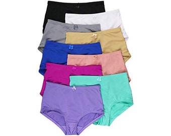 ToBeInStyle Women's Pack of 6 Ribbon Accented High Waisted Panties