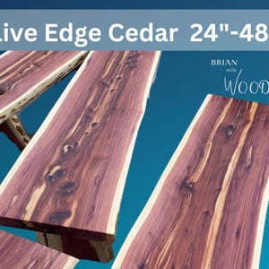 Tablas de cedro de borde vivo de 24” a 48” de largo y varios anchos: madera única y hermosa para sus proyectos de bricolaje