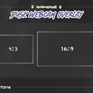 DUSK - Animated Gradient Webcam Frame Overlay for Twitch, Youtube, OBS / Stream Graphic / Aesthetic / Simple