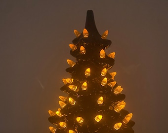 Halloween Tree with orange lights