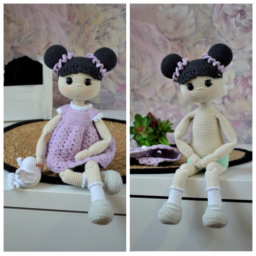 Pattern Crochet Tilda Doll With Pigeon Cute Crochet Doll Etsy Australia