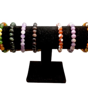 Natural Gemstone Bead Bracelet-8mm Bead-Pick Your Color and Length-New Colors- Stretch Bracelet