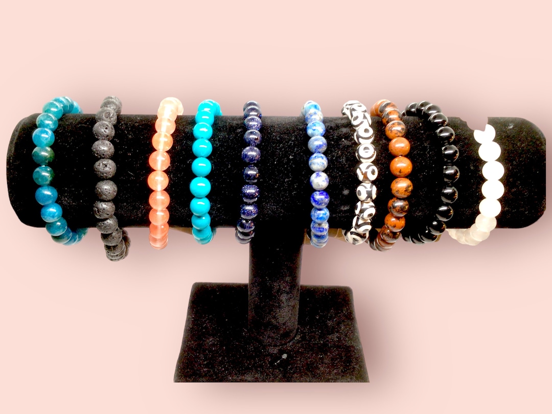 Natural Gemstone Bead Bracelets 8mm Beads Pick Your Length - Etsy