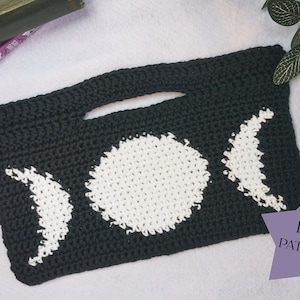 Beginner Crochet Bag PDF Pattern | Luna Collection | Witchy Moon Phases Crochet Bag | DIY Fibre Art | Graphghan