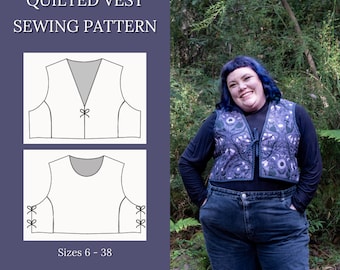 the Skadi Quilted Vest Sewing Pattern | Size inclusive Plus Size Pattern
