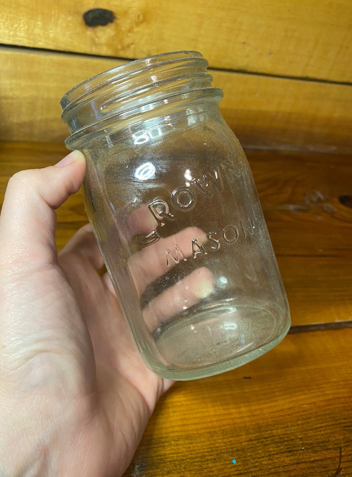 Crown Mason Jar Ribbed Sides Etsy
