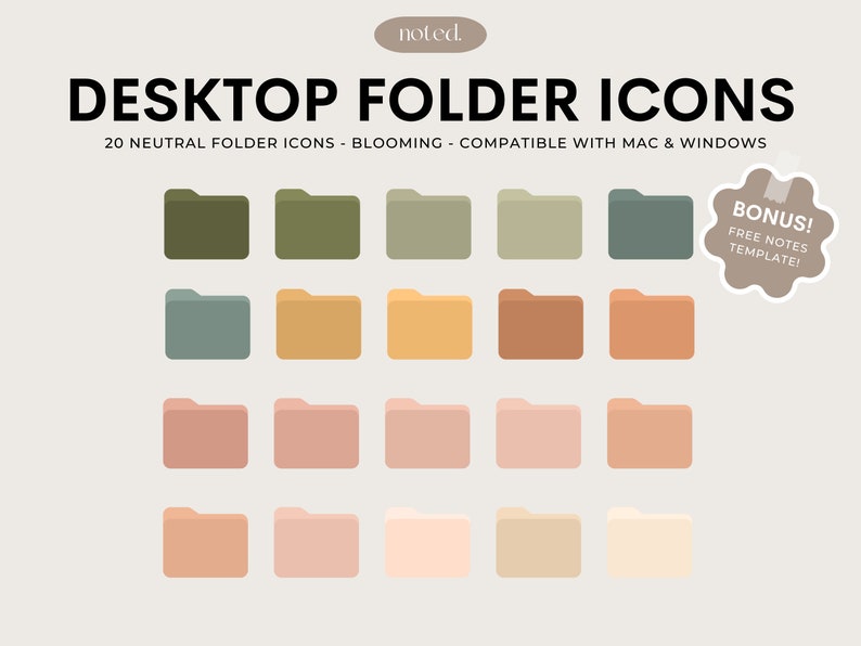 Neutral Desktop Folder Icon for Mac and Windows, Mac Desktop Folder ...