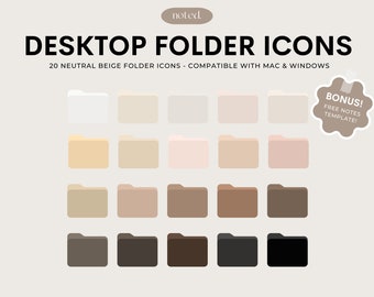 Neutral Desktop Folder Icon for Mac and Windows, Mac Desktop Folder Icon, Windows Folder Icon, Aesthetic Folder Icon for Mac and Windows