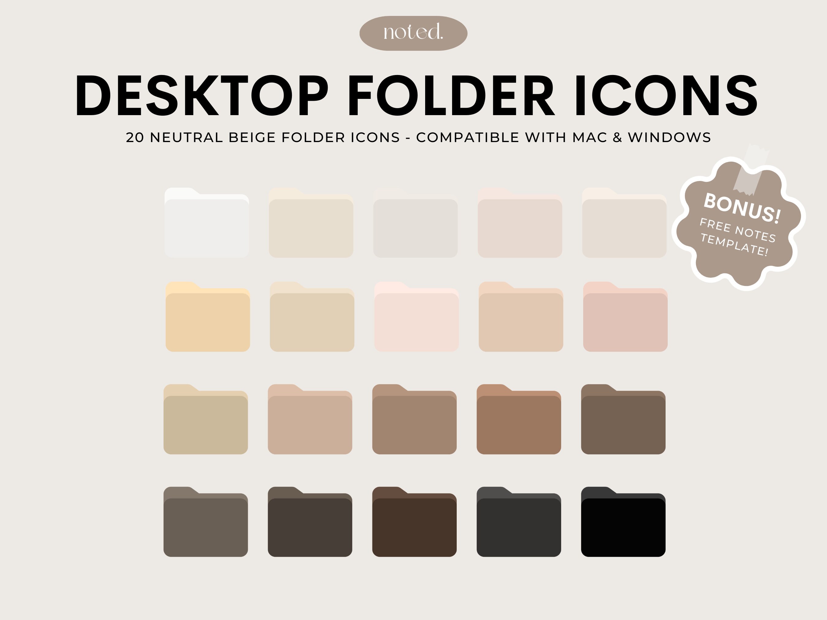 Neutral Desktop Folder Icon for Mac and Windows, Mac Desktop Folder ...