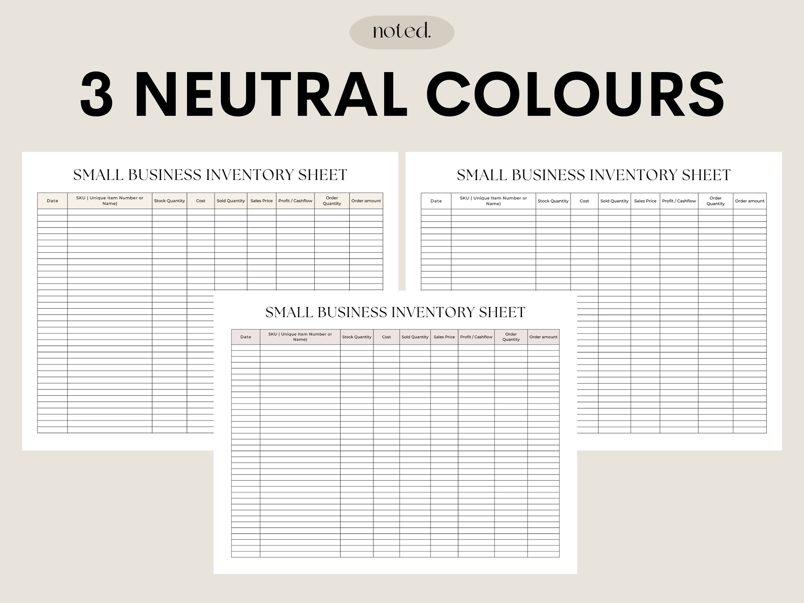 Smallwares Inventory.pdf Printable Inventory Tracker: Small Business Inventory List - Etsy