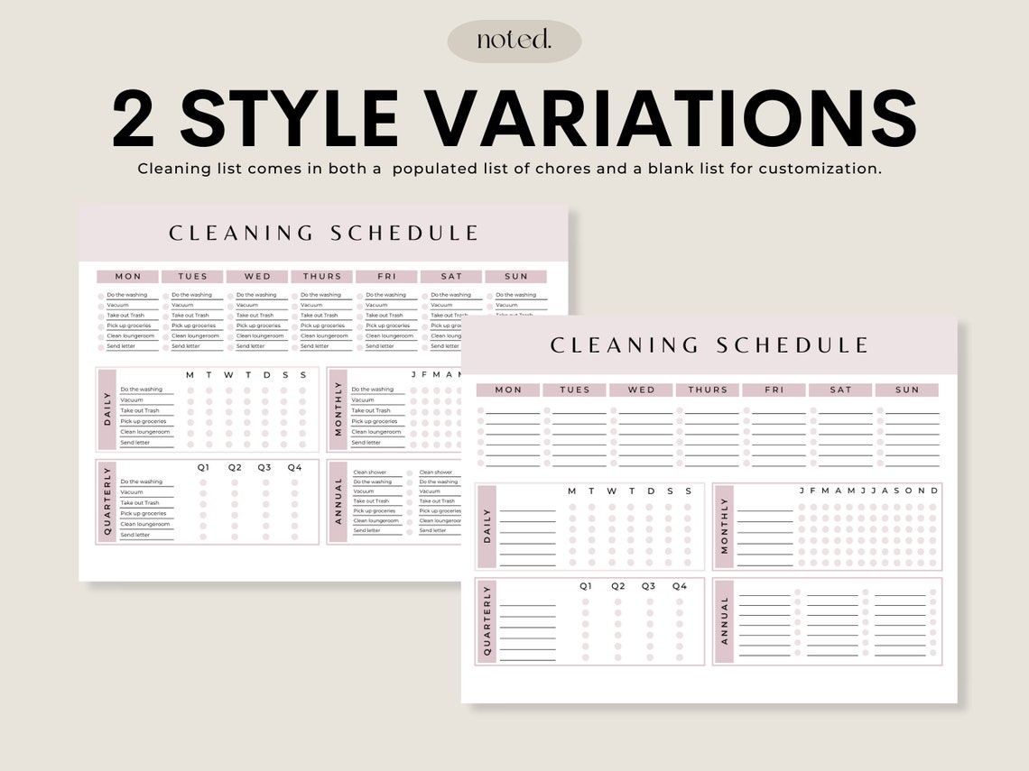 Digital Cleaning List, Cleaning Checklist, Goodnotes, Cleaning Template