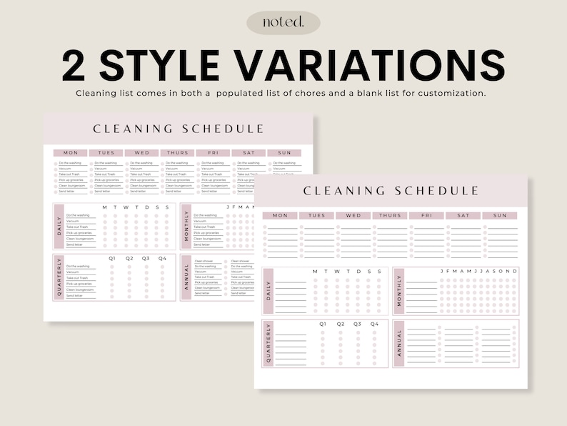 Digital Cleaning List, Cleaning Checklist, Goodnotes, Cleaning Template