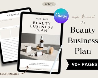 Beauty Business Plan Template, Business Planner Proposal, Start Up Workbook, Business Plan Analysis, Canva, Word, Side Hustle, GoodNotes