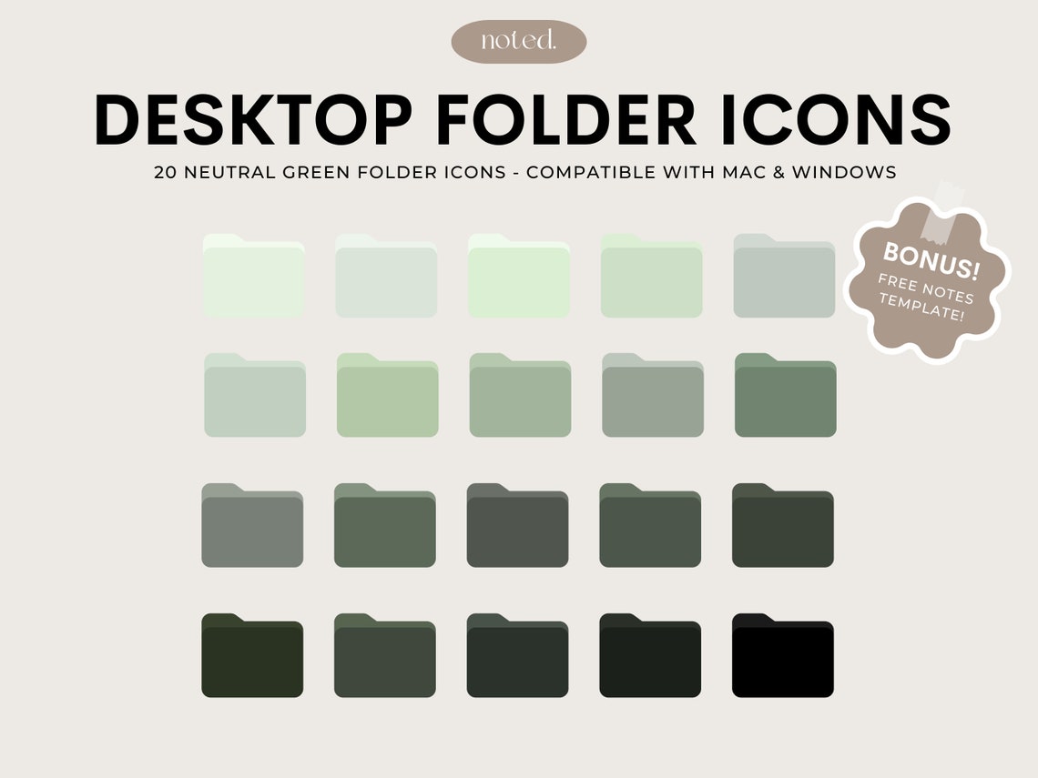 Green Desktop Folder Icon for Mac and Windows, Mac Desktop Folder Icon ...