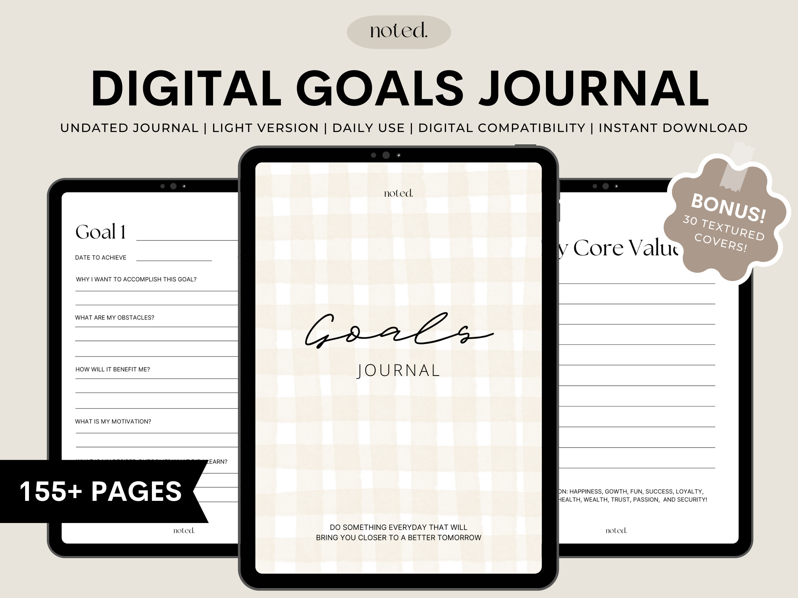 Digital Goals Journal: Daily Planner for GoodNotes, iPad (PDF)