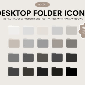 Grey Desktop Folder Icon for Mac and Windows, Mac Desktop Folder Icon, Windows Folder Icon, Aesthetic Folder Icon for Mac and Windows