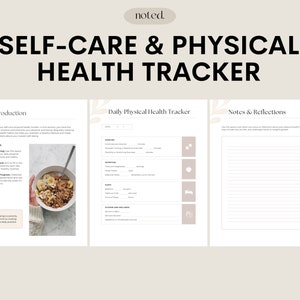 Peut inclure: Un tracker de sant&eacute; physique et de bien-&ecirc;tre imprimable avec trois sections&nbsp;: Introduction, Suivi quotidien de la sant&eacute; physique et Notes et r&eacute;flexions. Le tracker comprend un journal quotidien pour suivre l&rsquo;exercice, la nutrition, le sommeil et les niveaux de stress. La section Introduction fournit des conseils pour prendre soin de soi et vivre sainement.