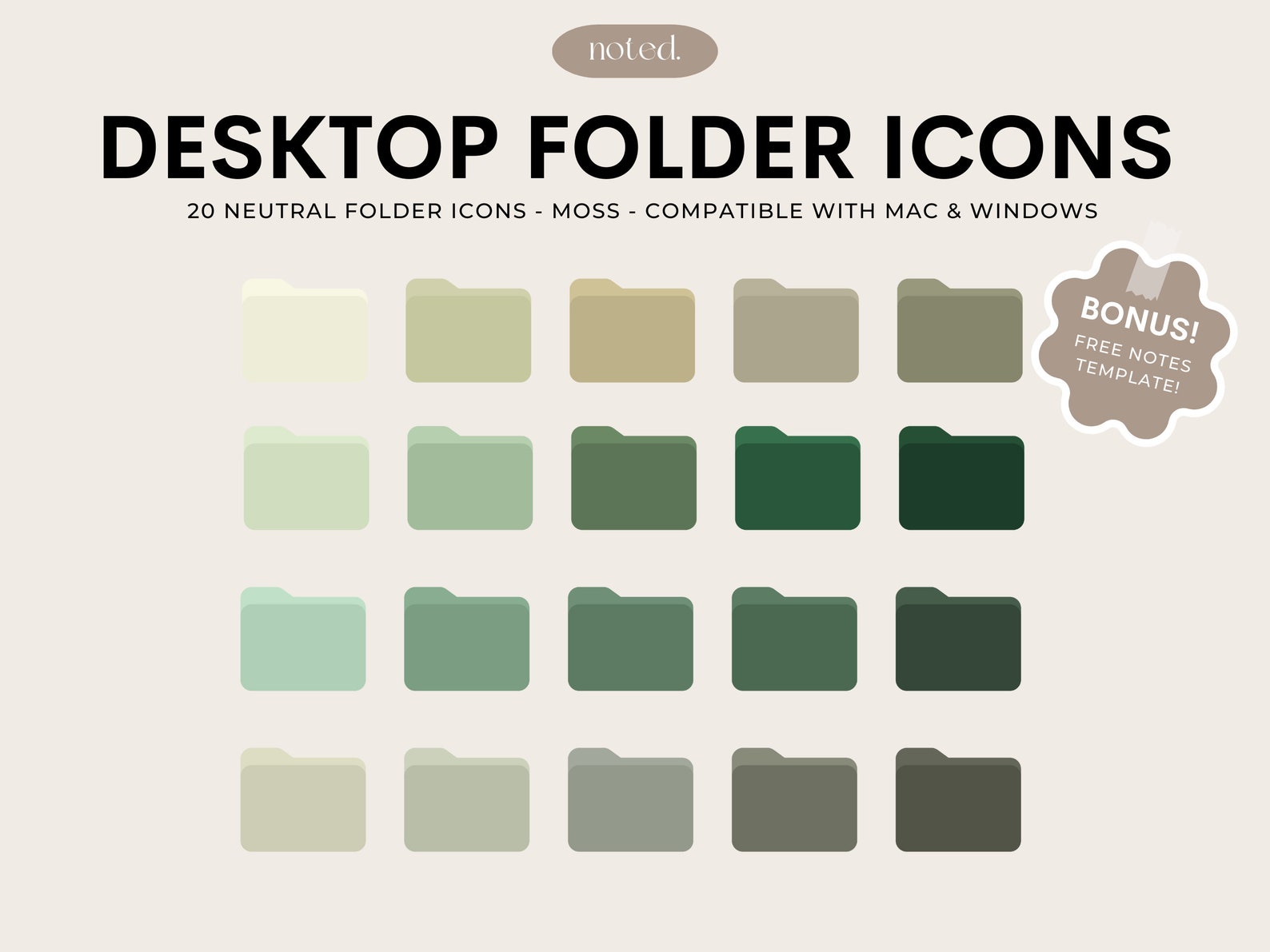 Neutral Desktop Folder Icon for Mac and Windows, Mac Desktop Folder ...