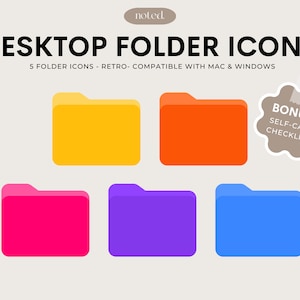 Minimal Desktop Folder Icon for Mac and Windows, Mac Desktop Folder Icon, Windows Folder Icon, Aesthetic Folder Icon for Mac and Windows