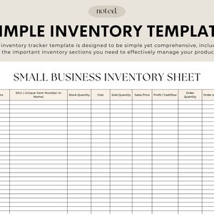 Printable Inventory Tracker, Inventory Management Form, Small Business ...