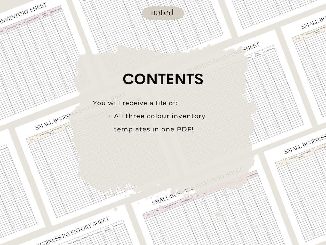Printable Inventory Tracker: Small Business Inventory List - Etsy